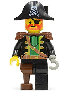 pi055 Captain Red Beard - Brown Epaulettes, Pirate Hat with Skull and Crossbones