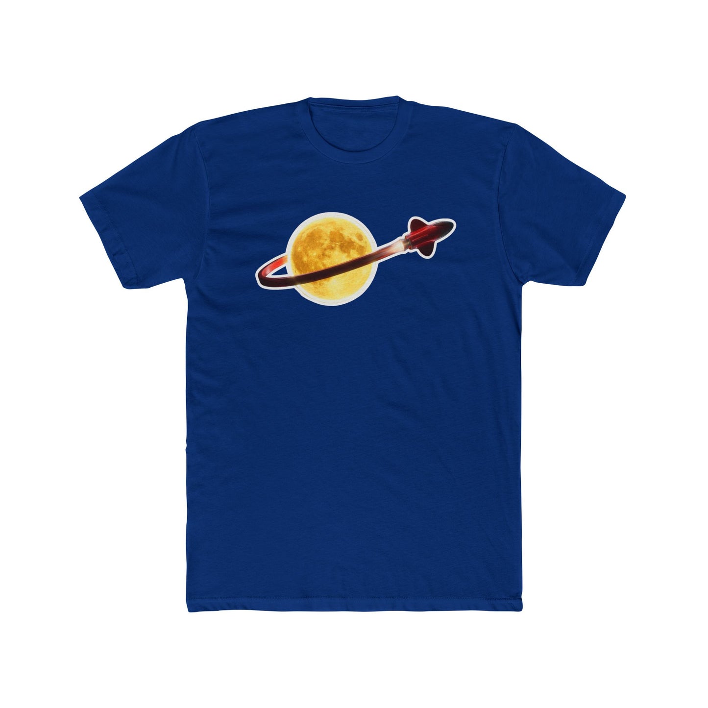 Retro Rocket Moon T‑Shirt — Vintage Space Travel Tee