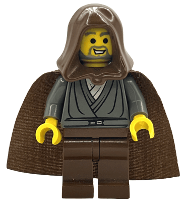 sw0057 Jedi Knight (Jedi Bob) - Dark Gray Tunic, Brown Hood and Cape
