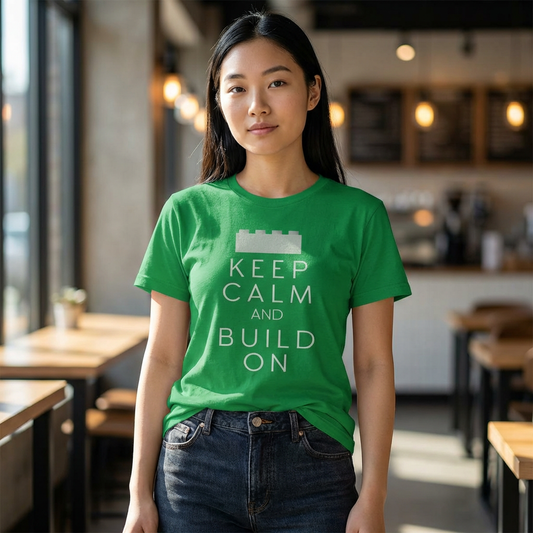 Keep Calm and Build On Tee – Builder & Maker Graphic T‑Shirt