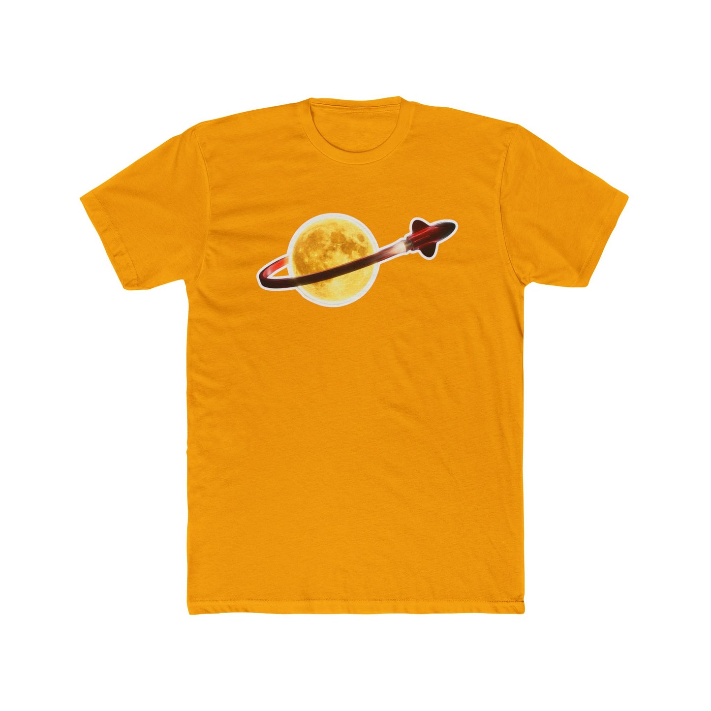 Retro Rocket Moon T‑Shirt — Vintage Space Travel Tee