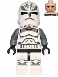 sw0537 Clone Trooper, 104th Battalion 'Wolfpack' (Phase 2) - Dark Bluish Gray Markings, Large Eyes
