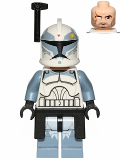 sw0330 Clone Trooper Commander Wolffe, 104th Battalion 'Wolfpack' (Phase 1) - Black Rangefinder and Kama, Sand Blue Markings, Large Eyes