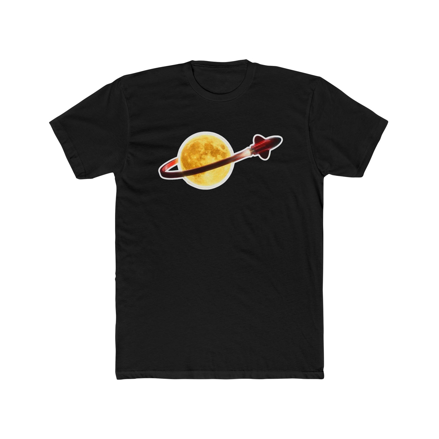 Retro Rocket Moon T‑Shirt — Vintage Space Travel Tee