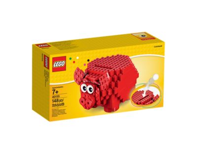 40155 Coin Bank, Red Piggy Bank