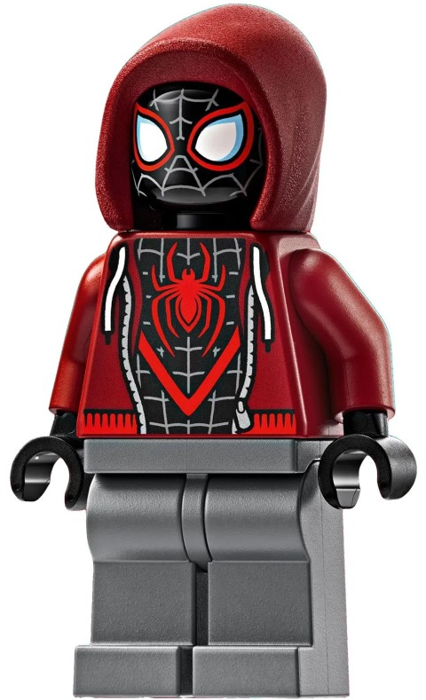 sh0943 Spider-Man (Miles Morales) - Dark Red Hood, Dark Bluish Gray Legs
