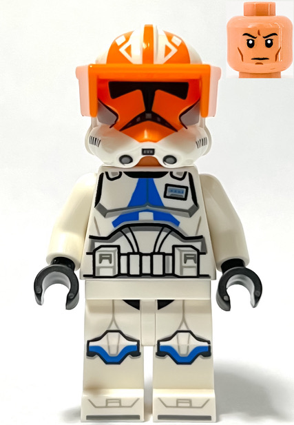 sw1277 Clone Captain Vaughn, 501st Legion, 332nd Company (Phase 2) - Helmet with Holes and Togruta Markings, Orange Visor